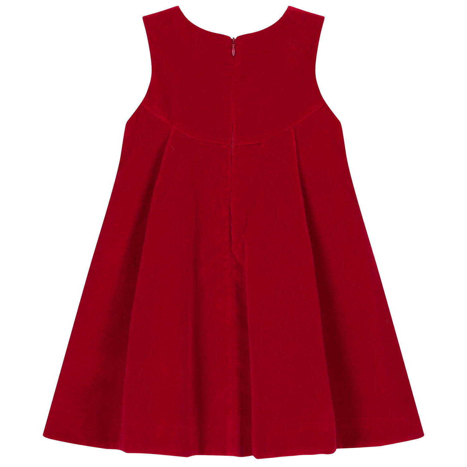 Girls Red Velvet Bow Dress, 1, hi-res